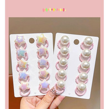 Soft Heart Pearl Hair Ties Set for Girls Elastic Kids Bands Gentle Use 10 or 30