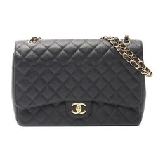 Chanel Leather Matelasse Classic Maxi Flap Bag Women Black One Size
