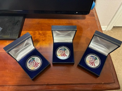 #ad #ad U.S. Mint American Eagle Silver Dollar 2000 Full Color Lot of 3 1 oz Each $90.00