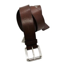 Calvin Klein Jeans Chocolate Brown Genuine Leather Silver tone Buckle Medium 43"