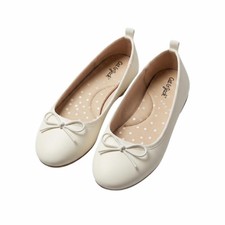 Cat Jack White Ballet Flats with Bow Detail Size 1 Big Kid