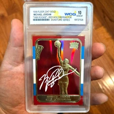 MICHAEL JORDAN FLEER 23KT ROOKIE CARD GOLD ANNIVERSARY WCG GEM MT 10 REFRACTOR