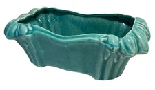 Vintage McCoy Turquoise Blue Teal Rectangle Planting Dish! 9.25" x 5" 