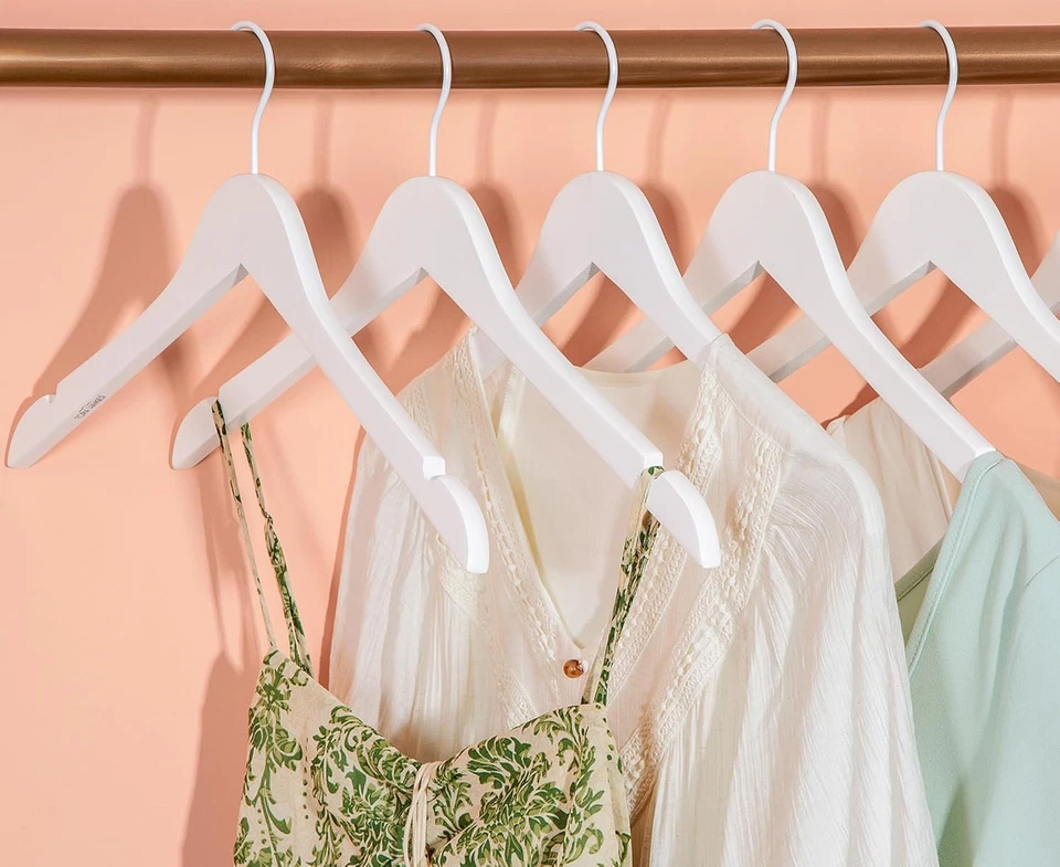 TOPIA HANGER Perchas de Madera Paquete de 18, Percha de Novia Premium para Vestido de Novia, Blanco Foto 4 de 4