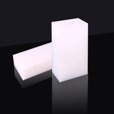 2 Pcs HDPE Plastic Block 2" x 6" x 3": Polyethy Rectangular Solid Sheet white