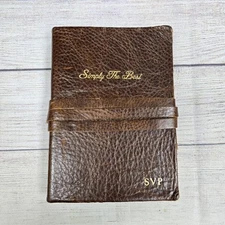 Riccardo Luci 100% Leather 7x5 Journal Rustic Notebook With Lace Made In Italy 