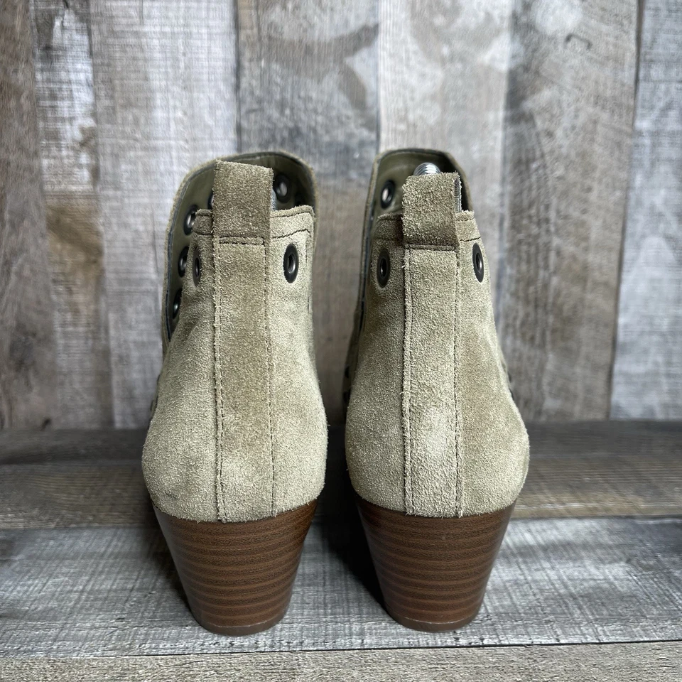 Mujer Sam Edelman Rubí Verde Oliva Gamuza Ojal Botines Talla 7 M Foto 4 de 4