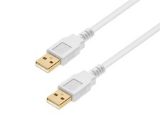 Monoprice USB-A to USB-A 2.0 Cable - 28/24AWG, Gold Plated, White, 3ft