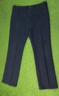 Dark navy blue vintage Wrangler Wrancher 40 x 34 bootcut jeans with five-pocket design and button closure, USA made.