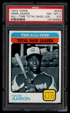 HANK AARON 1973 TOPPS BASEBALL CARD #473 PSA 8.5 NM-MT+ HOF ALL TIME LEADER
