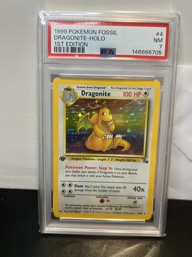 Dragonite 1999 Pokemon Fossil 1st Edition PSA 7 #4