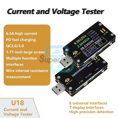 DC 4-25V 6.5A Digital Voltage Current Meter Power Tester USB Charge Detector