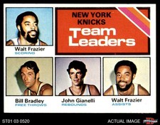Click to enlarge New York Knicks Team Leaders (Walt Frazier / Bill Bradley / John Gianelli)