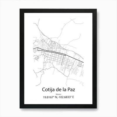 Cotija De La Paz, Mexiko minimalistisch gerahmtes Wandbild Poster Leinwanddruck Bild