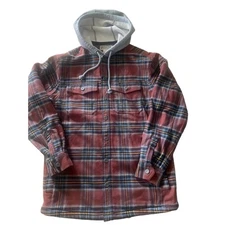 Mens Duluth Trading Flapjack Relaxed Fit Hooded Shirt Jac Jacket Coat Small