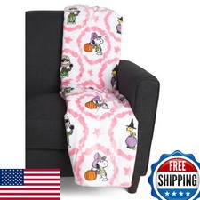 Berkshire Blanket Halloween Peanuts Gang Throw 60" x 70" Pink Trim