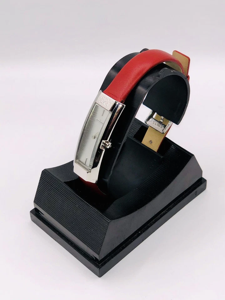 Reloj para mujer Skagen Hagen Denmark 353SSLC plateado/rojo~banda de piel de becerro~nuevo estado🔋✅ Foto 2 de 4