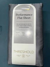 Threshold for performance flat sheet 400 thread count gray