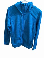 Women  s blue Columbia zip-up fleece-lined hoodie Size Large. 2 pockets EUC 