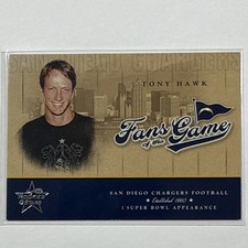 Donruss Leaf Rookies & Stars Tony Hawk Fans of the Game FG-1 Chargers NFL Card