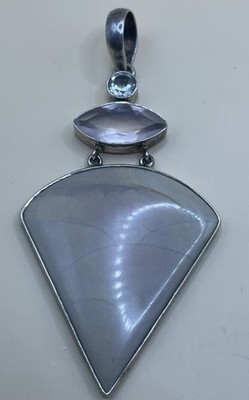 Verschiedene Edelsteine Set großer Modernist Sterling Silber Anhänger (15,75 g)