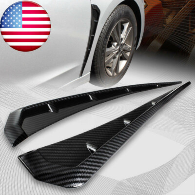 #ad 2PCS Carbon Fiber Soft TPU Side Fender Vents Air Wing Cover Trim Car Accessories $25.95