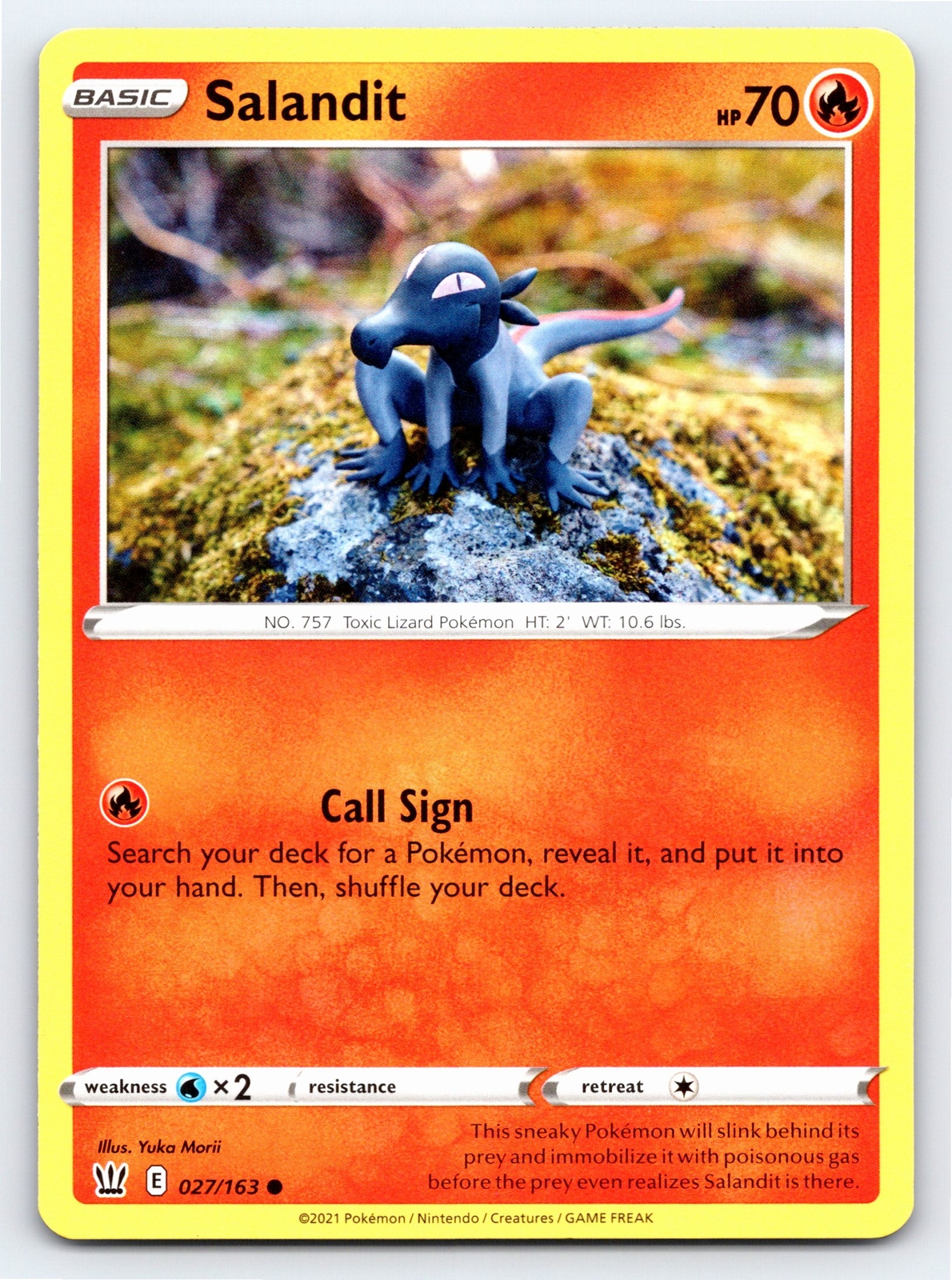 Salandit 027/163 Common Battle Styles Pokemon Card - NM