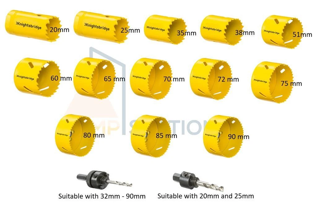 Bi metal Hole Saw 20mm 90mm Drill Bit Arbor Pilot Hole Saw Metal Wood Plastic