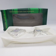 KURT ADLER EUROPEAN STYLE GLASS HEART STAR ORNAMENTS