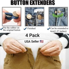 4PCS Expander Button Pants Waist Extender Metal Adjustable Retractable For Jeans