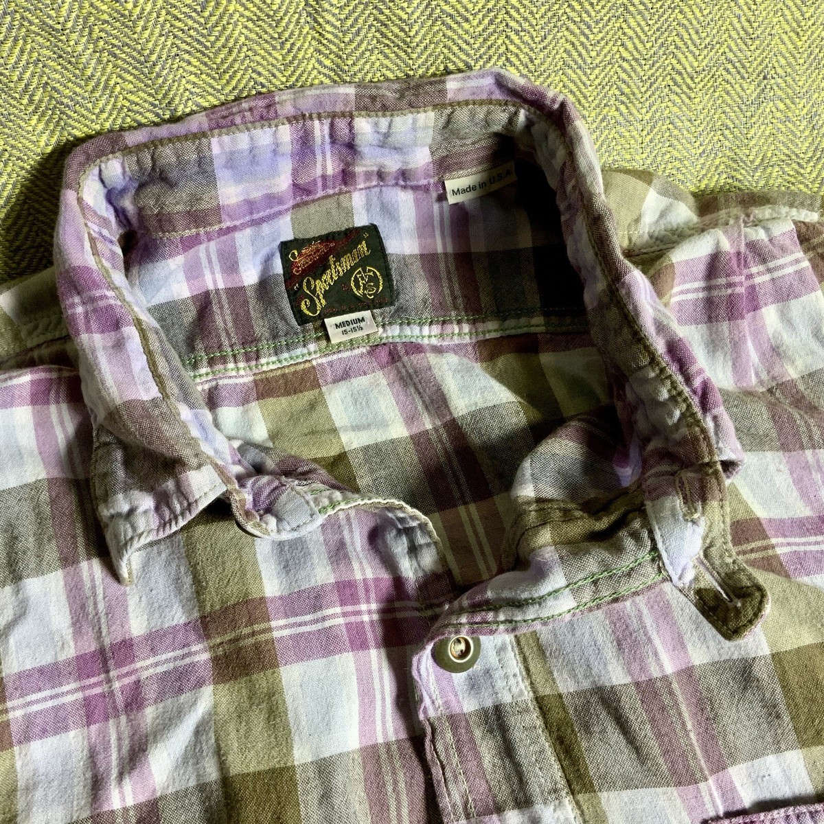 RARE MADRAS Mister Freedom Johnny Depp Purple Plaid Light Airy