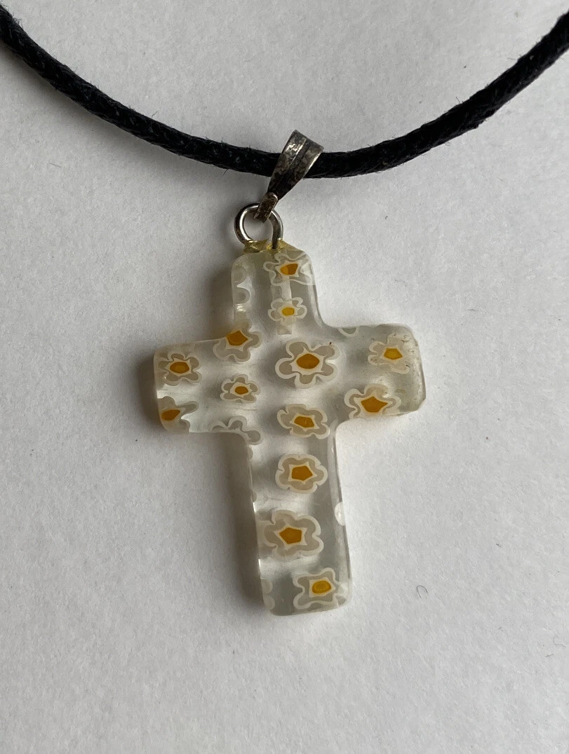 Millefiori cross pendant store