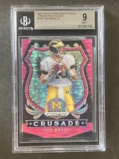 2020 Prizm Draft Picks #100 Tom Brady Pink Pulsar Patriots MINT BGS 9
