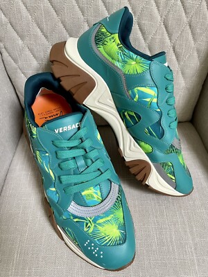$995 Versace Tropical Jungle Print Squalo Chunky Soles  display picture 3