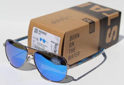 COSTA DEL MAR Peli 580 POLARIZED Sunglasses Brushed Gunmetal/Blue Mirror 580G