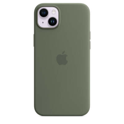 Offizielle Apple iPhone 14 Plus Hülle Silikon MagSafe Oliv MQUD3ZM/A - Ohne Verpackung