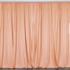 2 pcs 10 feet x 10 feet Polyester Backdrop Drape Curtains Panels - PEACH