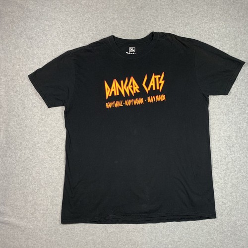 Danger Cats Heavy-Metal-Heavy Women-Heavy Drinking T-shirt Men’s XL Black DC/69