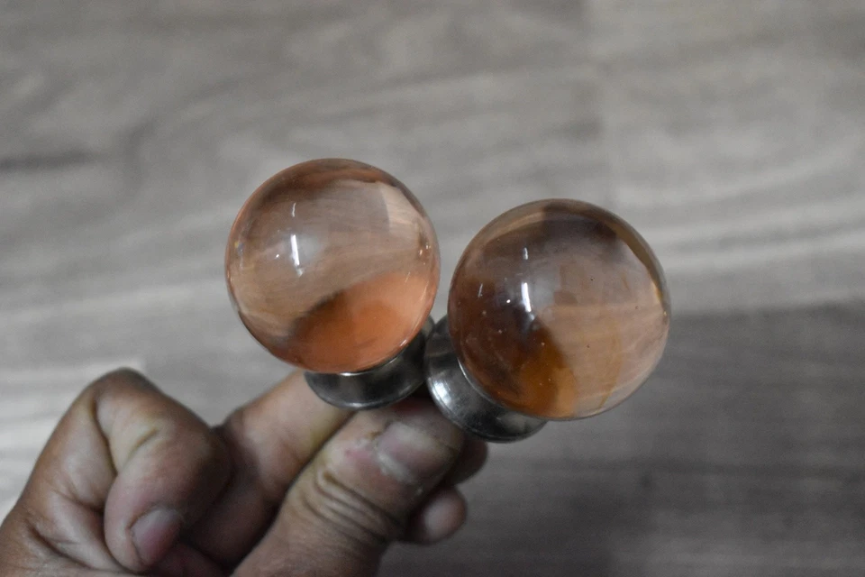 Armario Armario Armario Naranja Vidrio Tirador Puerta Perilla Manija 2 Fotos Foto 3 de 4