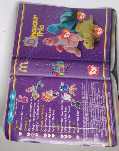Stag The Stegosaurus Ty Plush Beanie Baby 1994 McDonald's W/Case Detailed Story - Picture 2 of 5