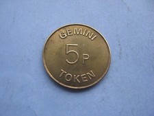 GEMINI GM GOLD COLOURED 5p TOKEN COIN