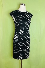 Michael Kors Women’s Size XS Black Animal Print Cap Sleeveless Lined Dress