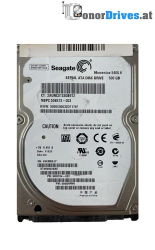 Seagate ST9500325AS - 9HH134-022 - 500 GB - SATA - PCB 100535597 Rev. D*