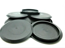 4" Snap‑In Hole Plug – Flush Head Black Polyethylene Cover for Sheet Metal Panel