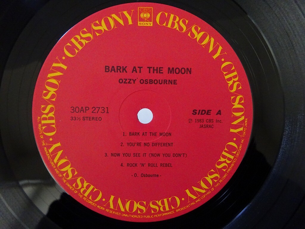 その他 LP Ozzy Osbourne Bark At The Moon 30AP2731 CBS SONY Japan Vinyl /00460 OZZY OSBOURNE BARK AT THE MOON CBS/SONY 30AP2731 Japan VINYL