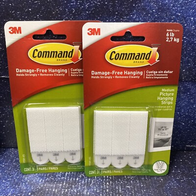 2 X Command Strips 6lb 4 sets Each - Free Shipping