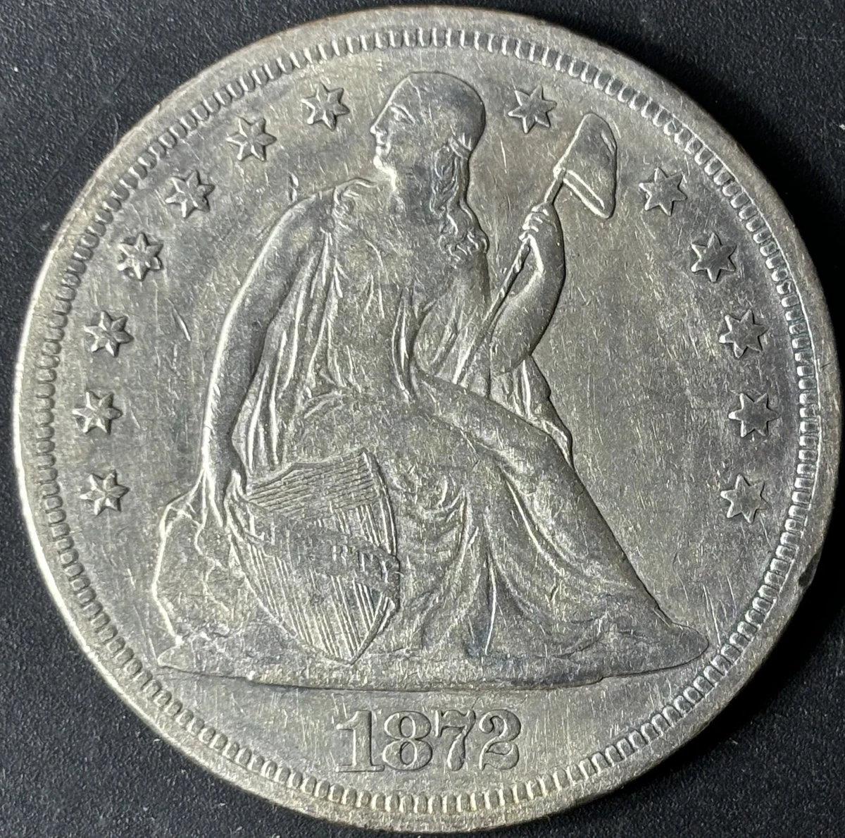 Uncertified 1872 Year Seated Liberty US Dollars (1840-1873) for