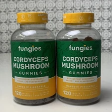 2 Fungies Cordyceps Mushroom Energy Support Gummies 120 Ct Mango Pineapple