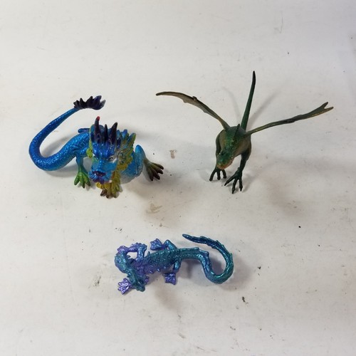 Lot of 3x Dragonology Asian Lung, Wyvern, & Sea Dragon Figures Sababa Toys