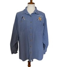 Winnie The Pooh Eeyore Honey Button Down Shirt Corduroy Grannycore XL